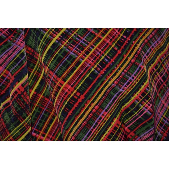 LDT NEW $199 Ivonne Plaid 3/4 Puff Sleeve Mini‎ Dress Black Multi Size 10 - Picture 5 of 6